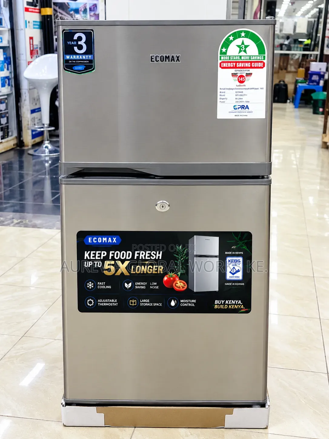 Ecomax 118l Double Door Refrigerator