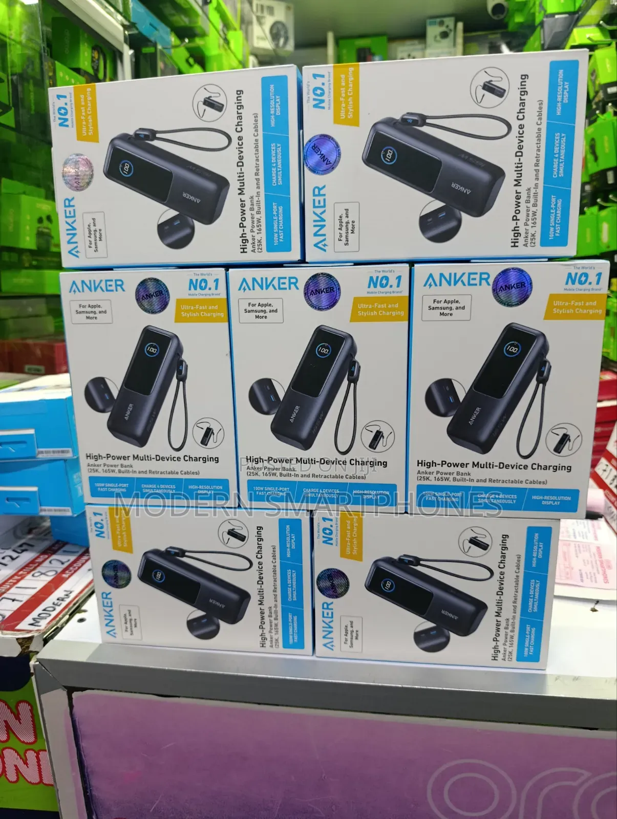Anker Zolo Power Bank (25,000mAh, 165W, Built-in Retractable Cables,]