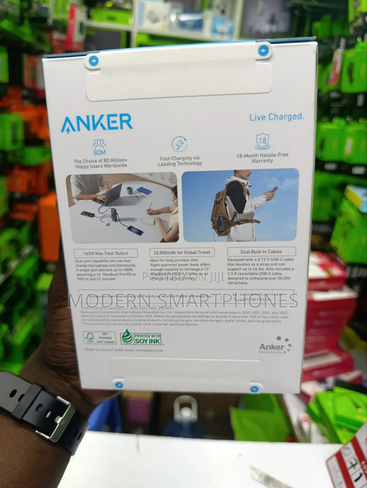 Anker Zolo Power Bank (25,000mAh, 165W, Built-in Retractable Cables,]