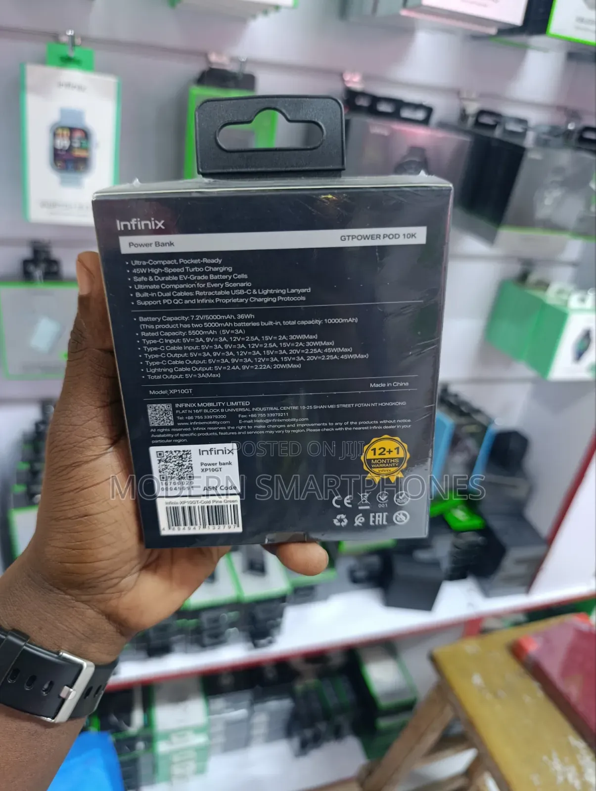 Infinix GTPOWER POD 10K 10,000mAh Portable Fast-Charging Power Bank