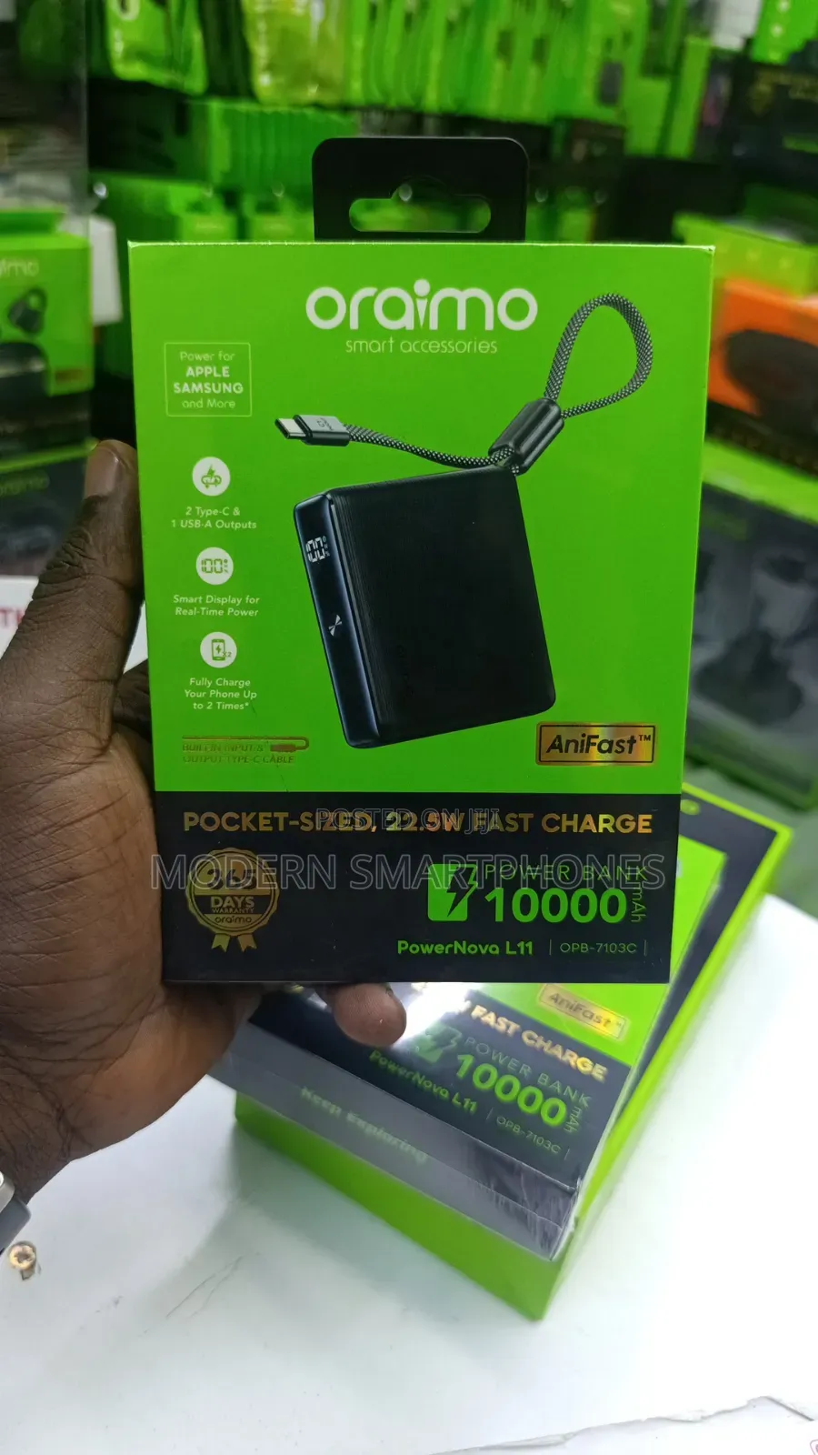 Oraimo PowerNova L11 10,000mAh 22.5W Fast Charging Power Bank