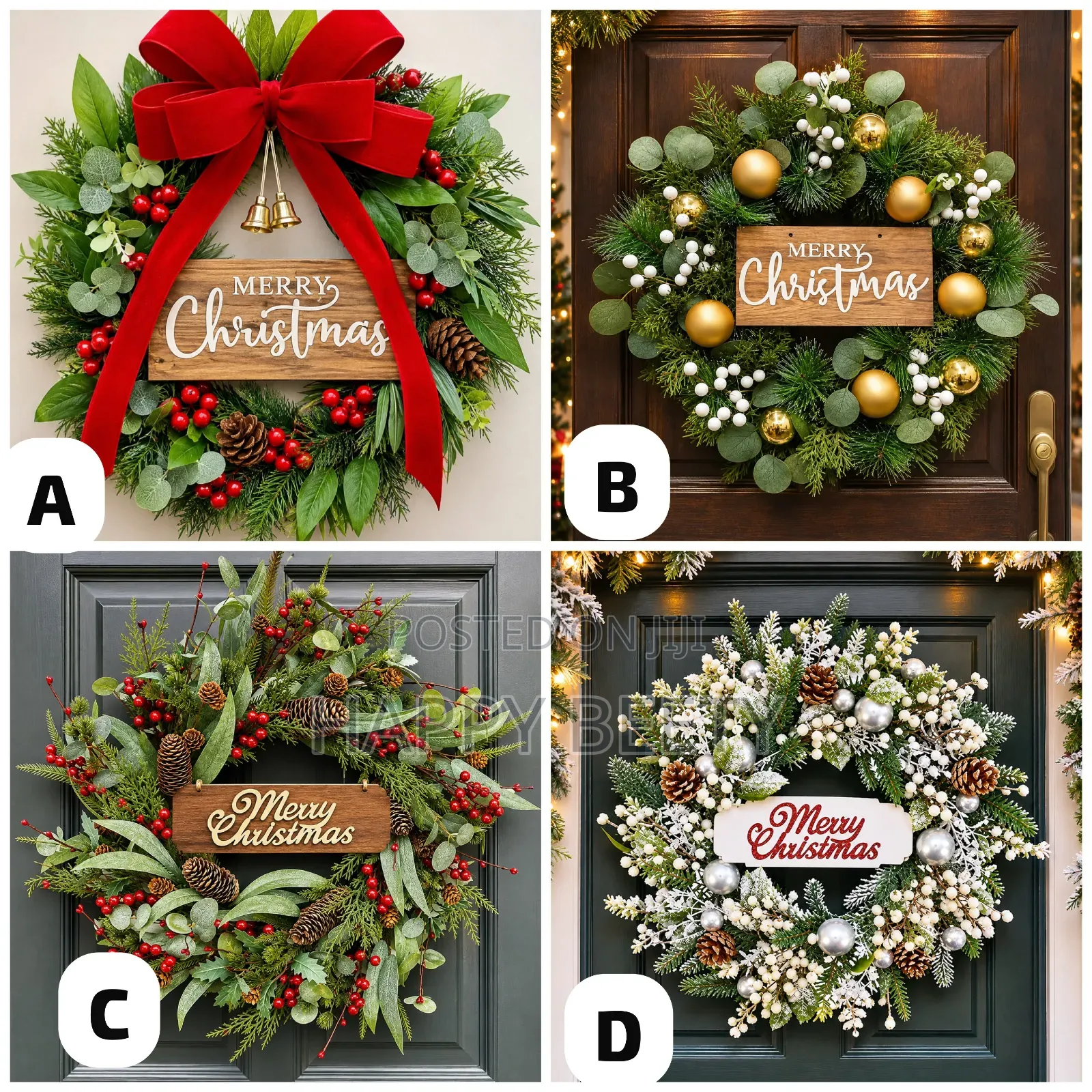 Door Wreath – 50cm Add a Touch of Luxury to Your Charisma's Season