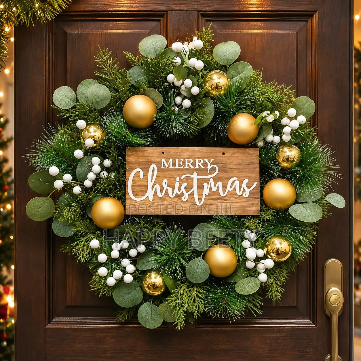 Door Wreath – 50cm Add a Touch of Luxury to Your Charisma's Season