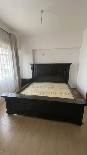 Executive Black Hardwood Slatted Bed Frame