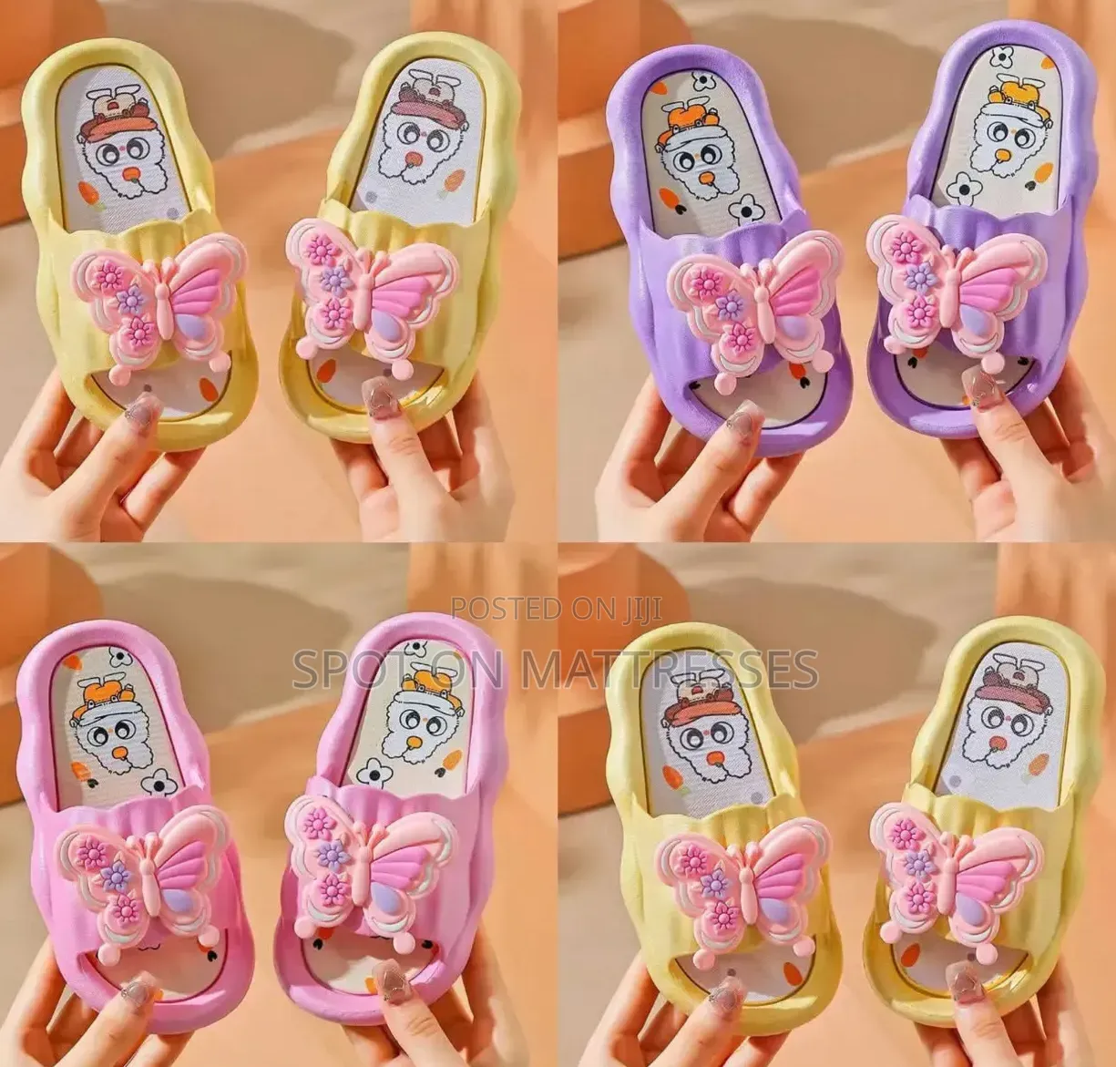 Girls Butterfly Cartoon Slides. Sizes 24-41. Countrywide Delivery!
