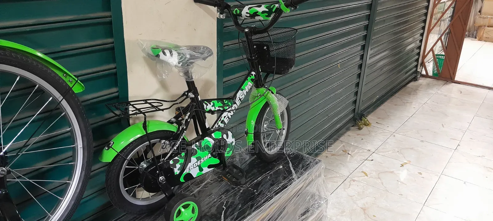 Endesha Size 12" Unisex Bicycle: Blue, Red and Green Bike