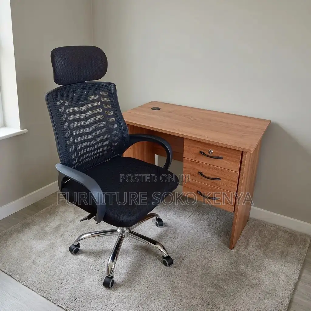 Office Combo : Vitania Ergonomic Mesh Office Chair and Desk