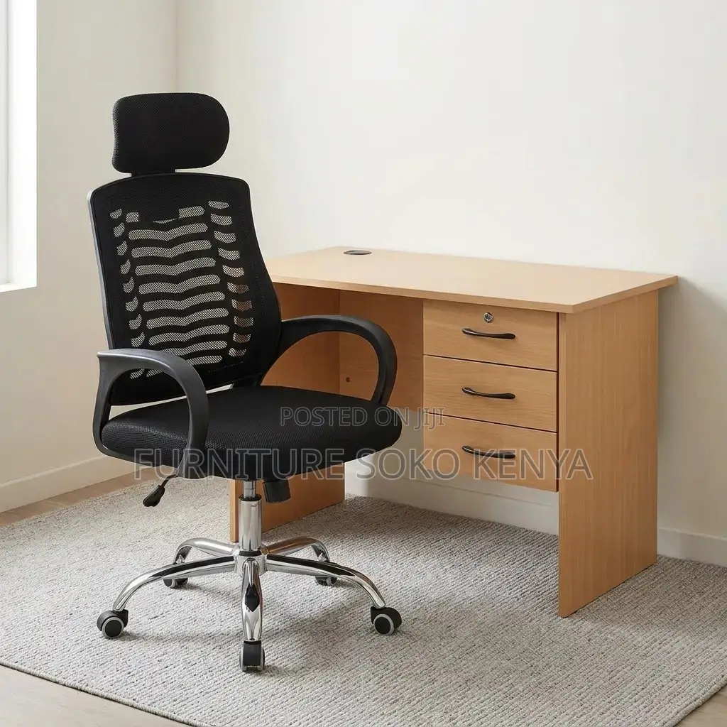 Office Combo : Vitania Ergonomic Mesh Office Chair and Desk