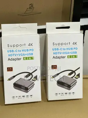 4 in 1 Type-C Hub USB C to HDMI VGA Adapter PD USB 3.0 4K Converter