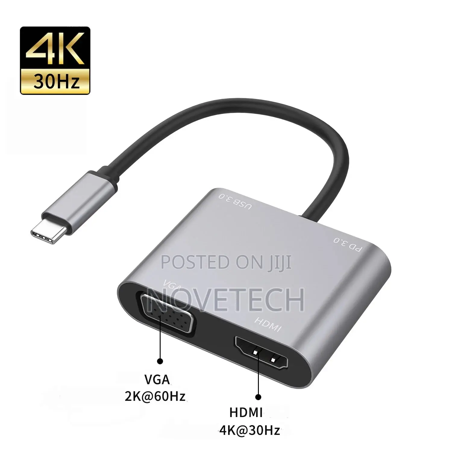 4 in 1 Type-C Hub USB C to HDMI VGA MULTIPORT Adapter