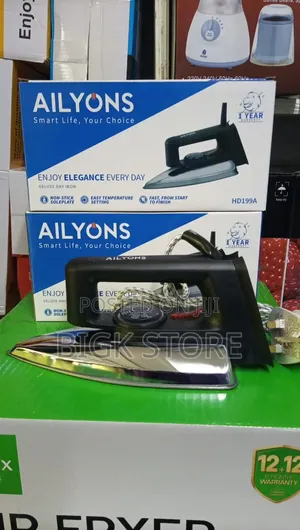 AILYONS Electric Dry Iron Box Silver & Black (1YR WRTY)
