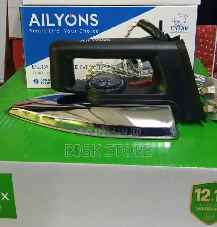 AILYONS Electric Dry Iron Box Silver & Black (1YR WRTY)