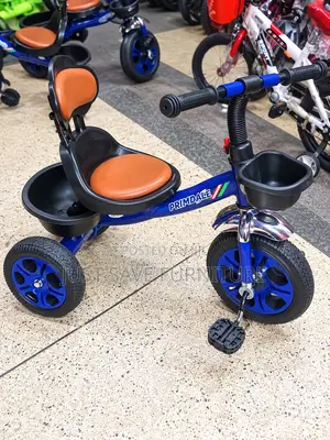 Tricycle With Backrest, Safety Seat, Front Basket and Rear Basket