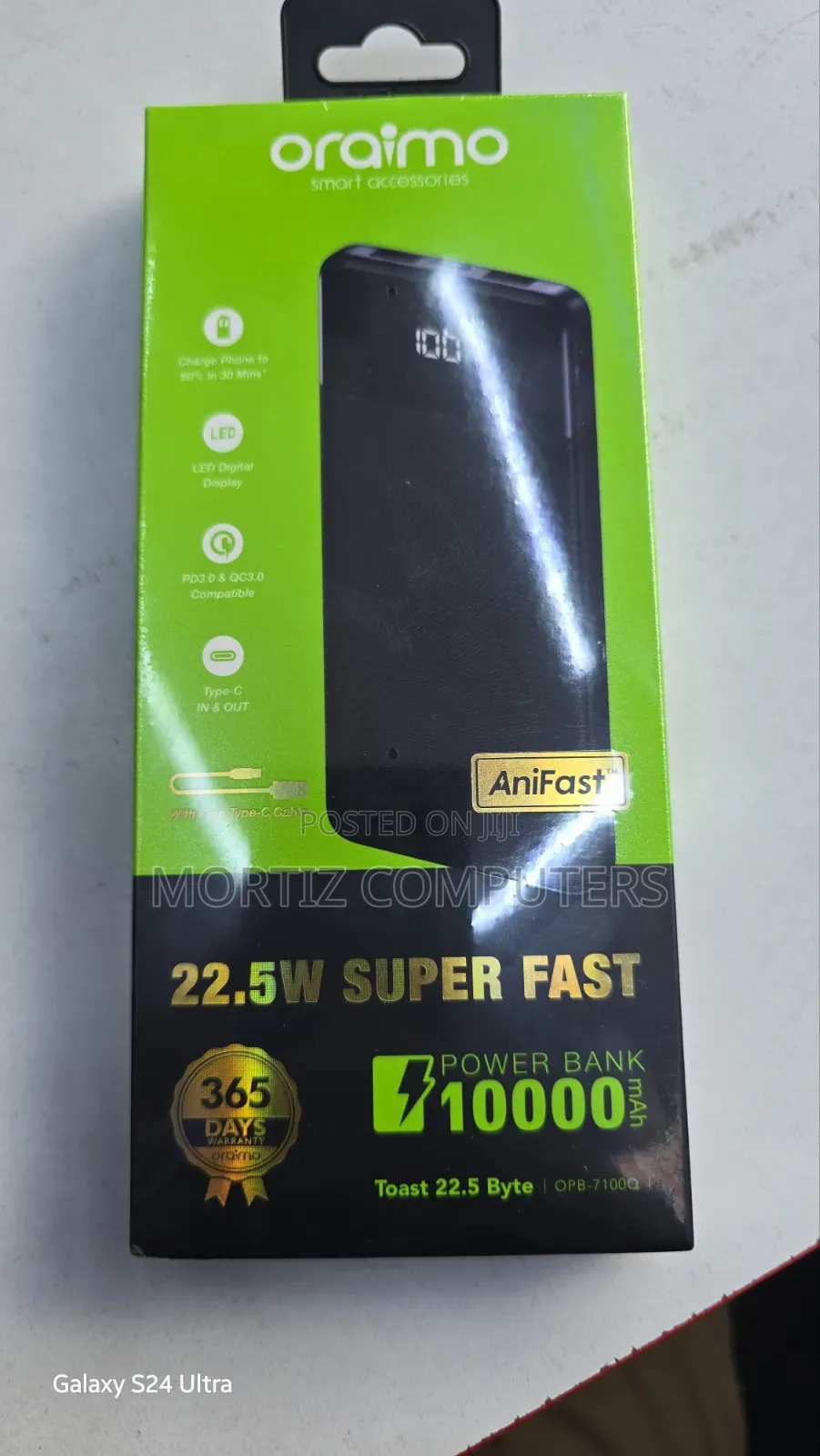 Oraimo 22.5 W Superfast Powerbank Toast 22.5 Byte