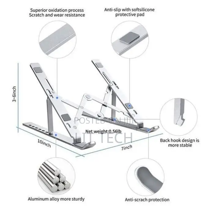 Adjustable Portable Foldable Aluminium Laptop Stand