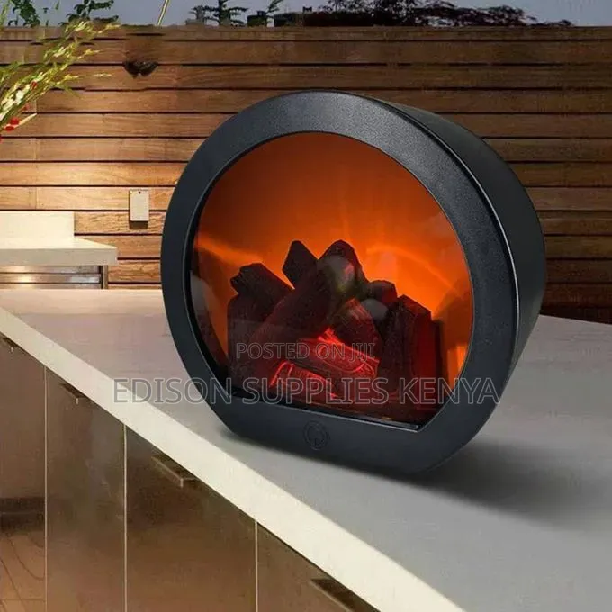 Realistic LED Flame Fireplace Light Decorative Tabletop Lamp