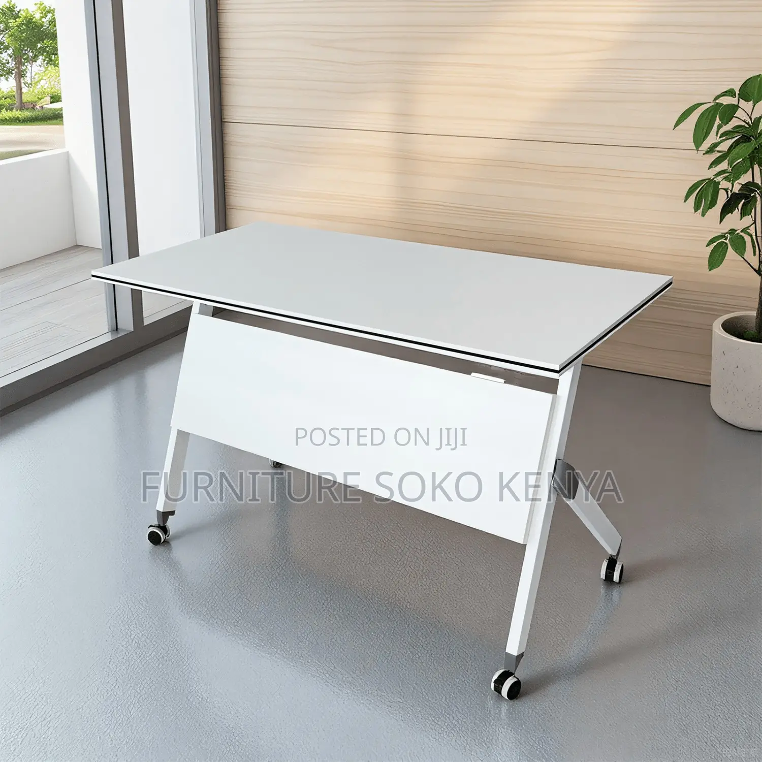 White Training Table | 1200mm Foldable Home Office Desk
