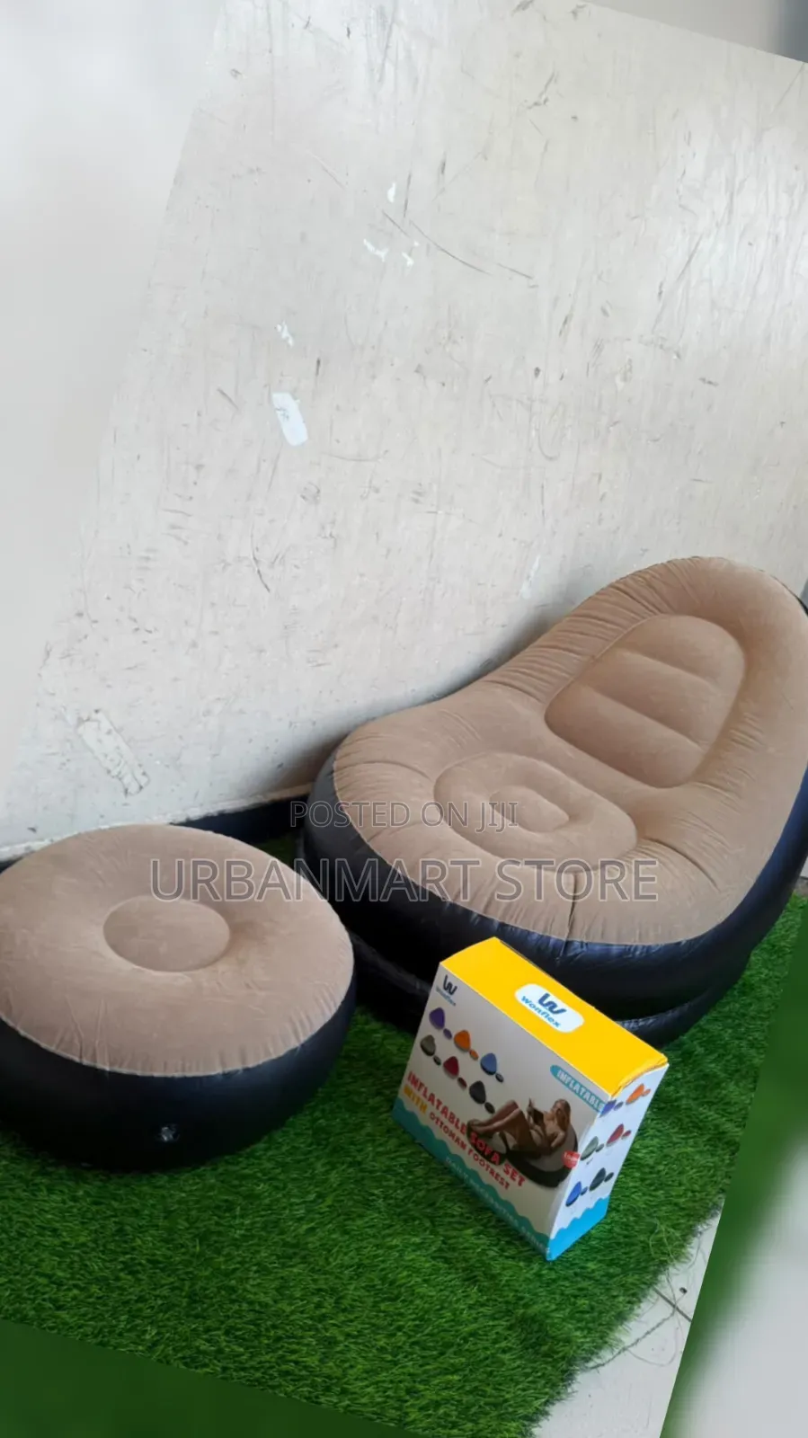 Inflatable Seat/ Chair With Foot Rest and Pump