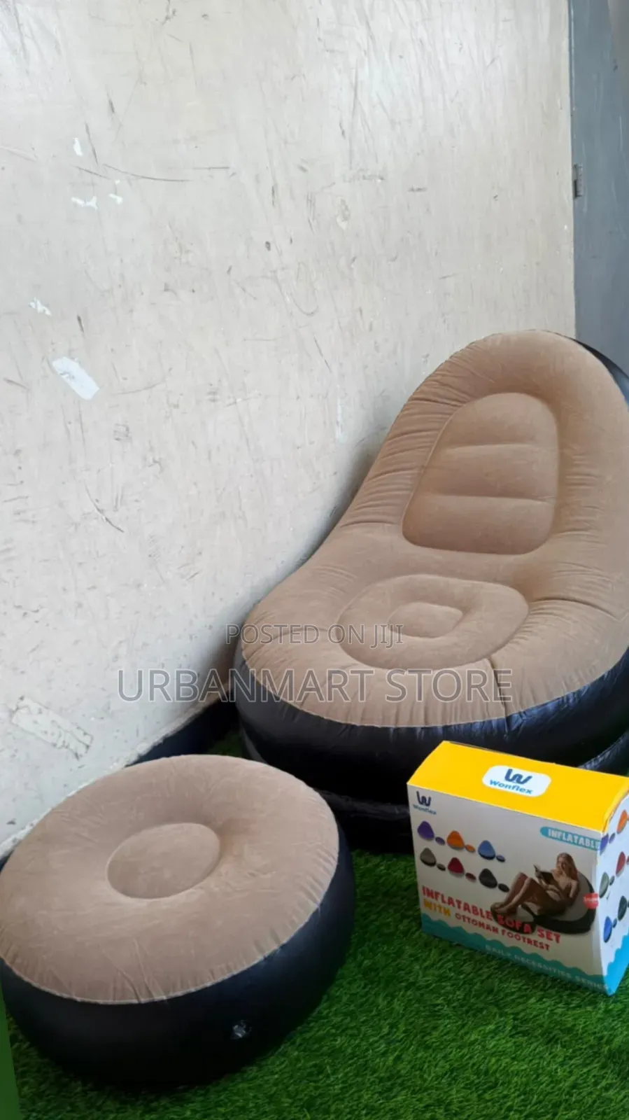 Inflatable Seat/ Chair With Foot Rest and Pump