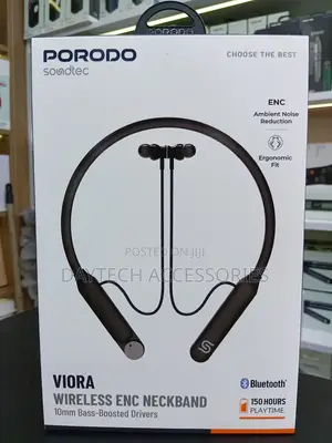 Porodo Soundtec Viora Wireless ENC Neckband - Black