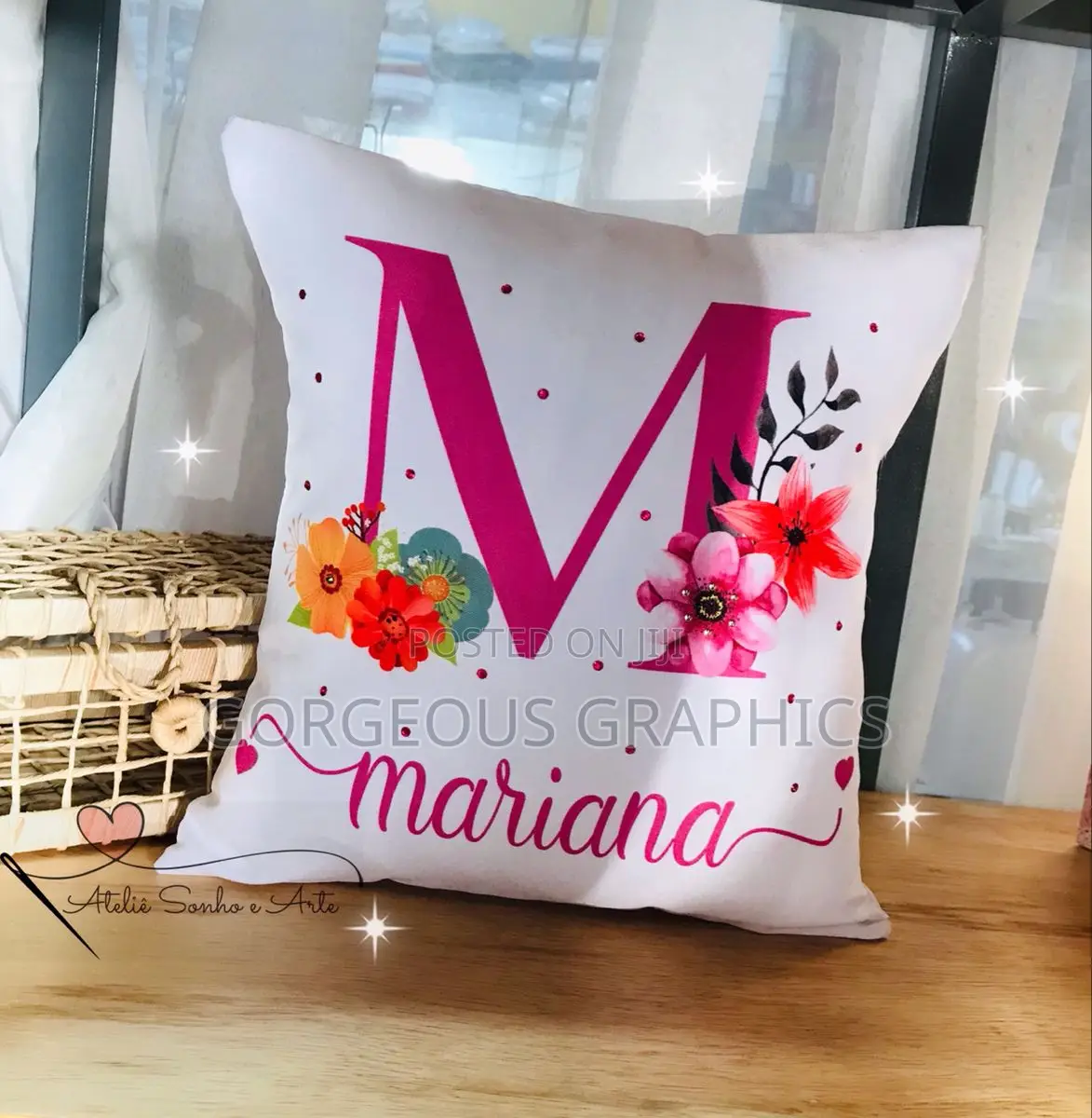 Cotton and Jute Material Pillow Branding