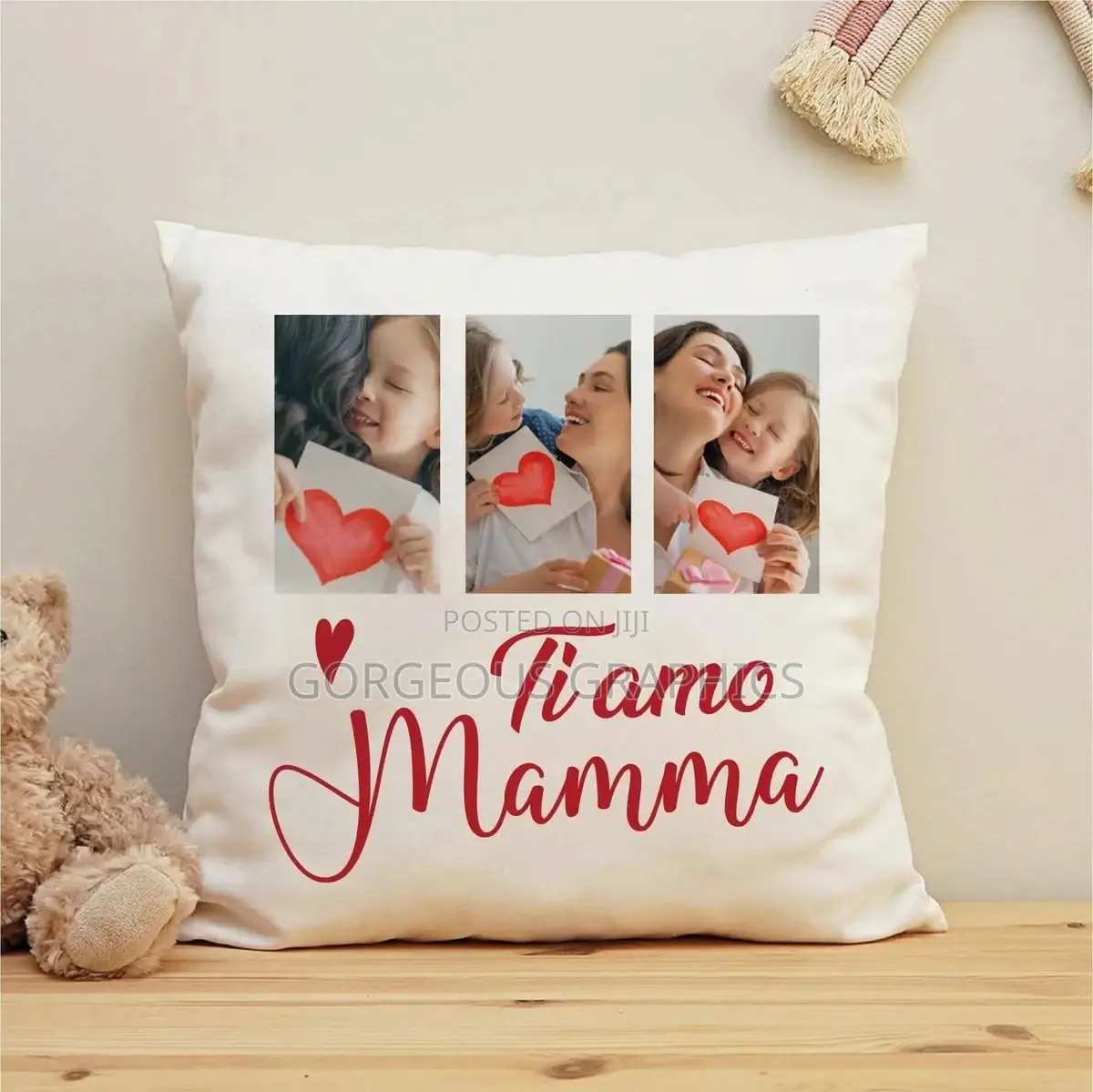Cotton and Jute Material Pillow Branding