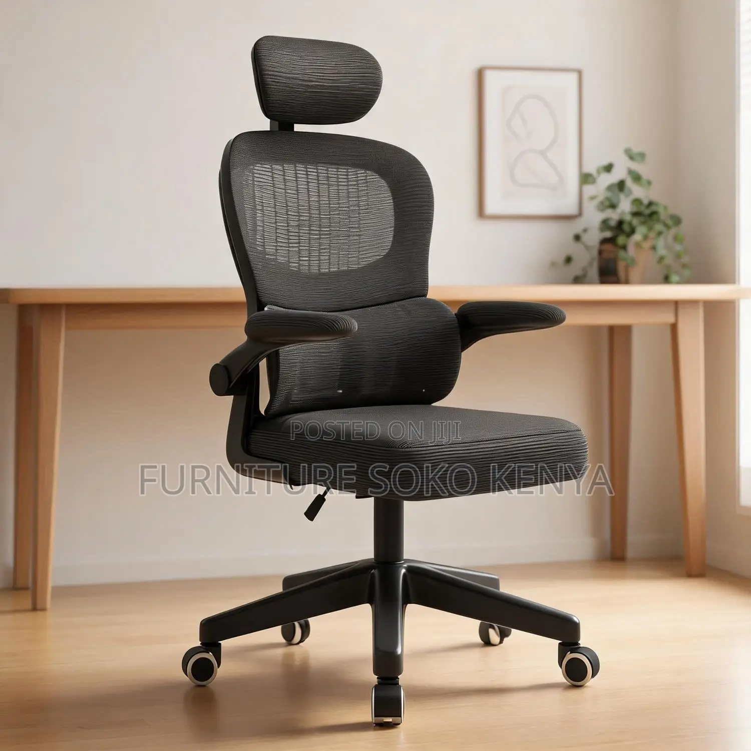 Black Orthopedic Seat | Office Executive | Ergonomic High Chair
