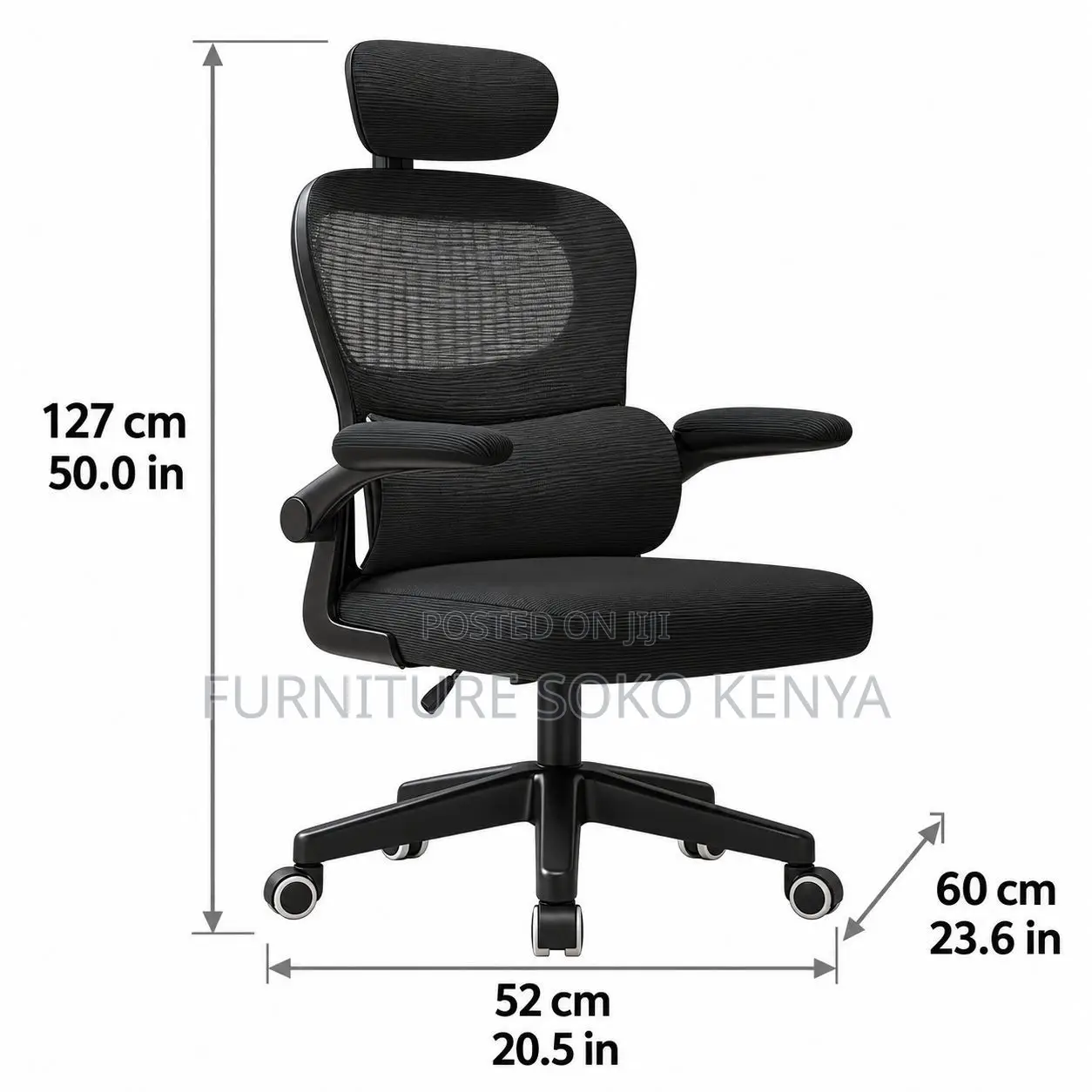 Black Orthopedic Seat | Office Executive | Ergonomic High Chair