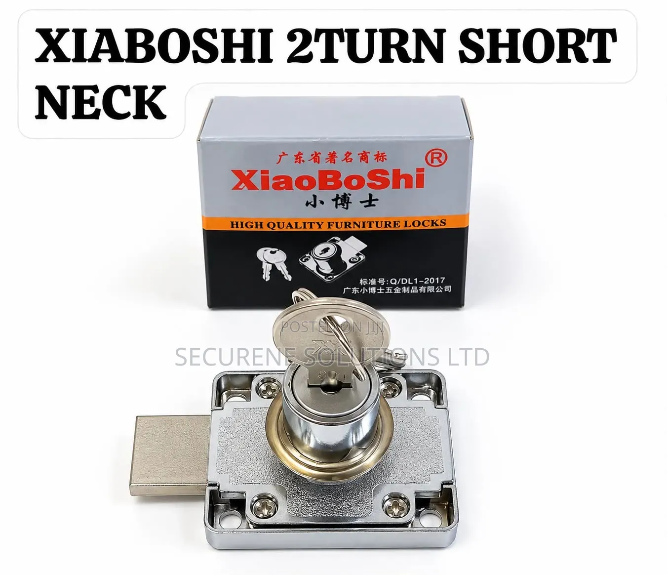 A XiaoBoShi 2-Turn Short-Neck Square Furniture Drawer Andcabinet Lock