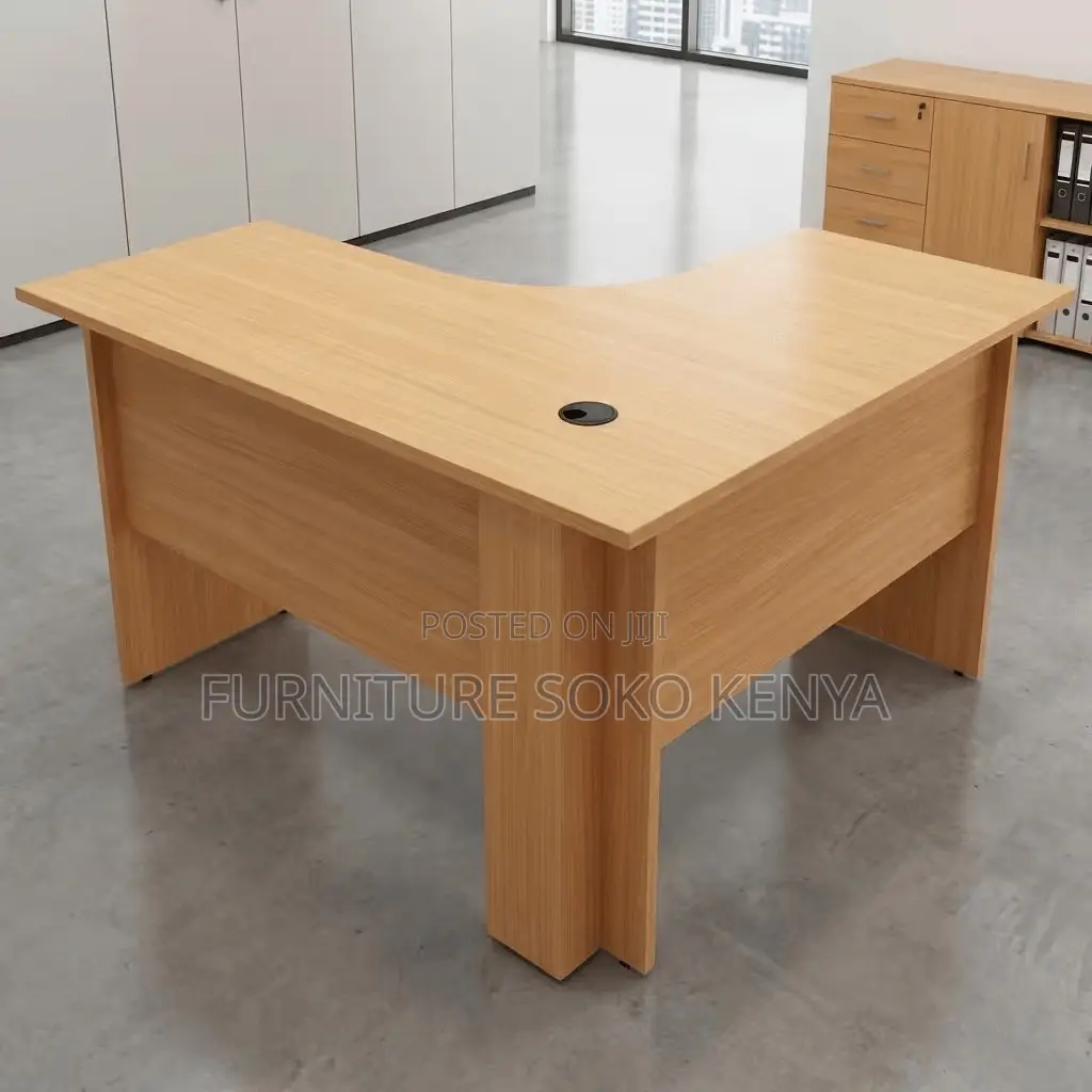 Curved 120cm Brown Modern Table | Home Office Computer Desk