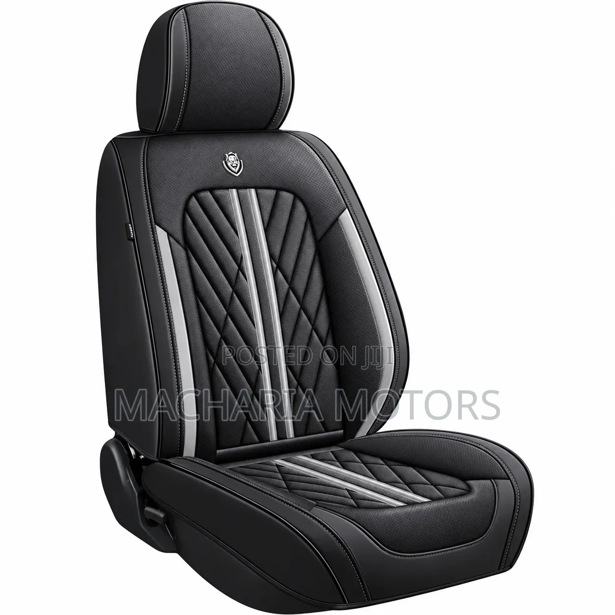 Universal Black Grey Leather Synthetic Seat Covers