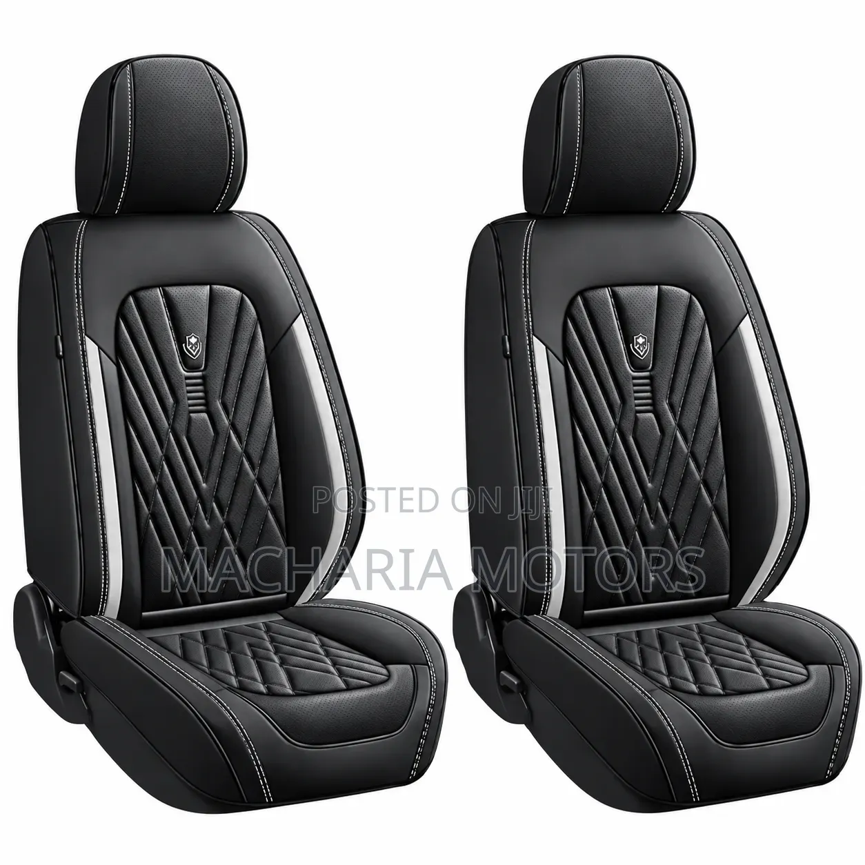 Black & Grey Synthetic Leather Car Seat Covers
