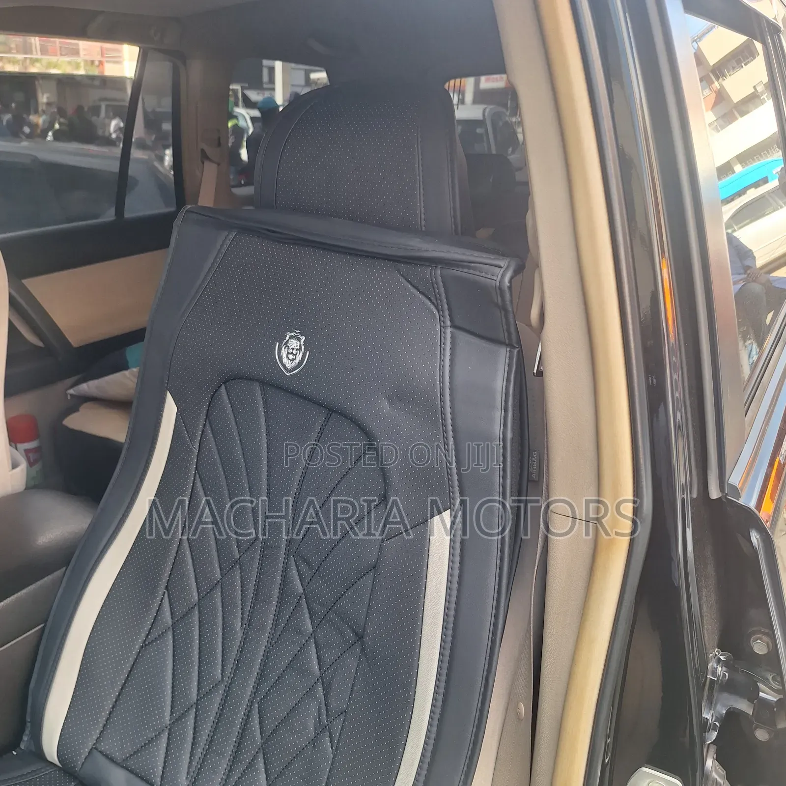 Black & Grey Synthetic Leather Car Seat Covers