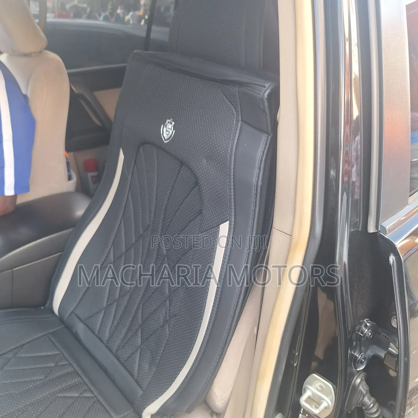 Black & Grey Synthetic Leather Car Seat Covers
