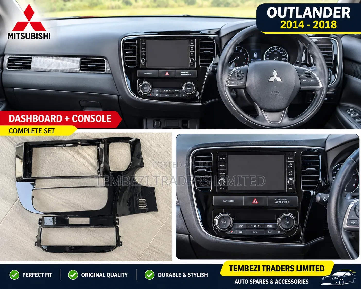 Mitsubishi Outlander 2014-2018 Android Radio Fascia Dash Trim Frame