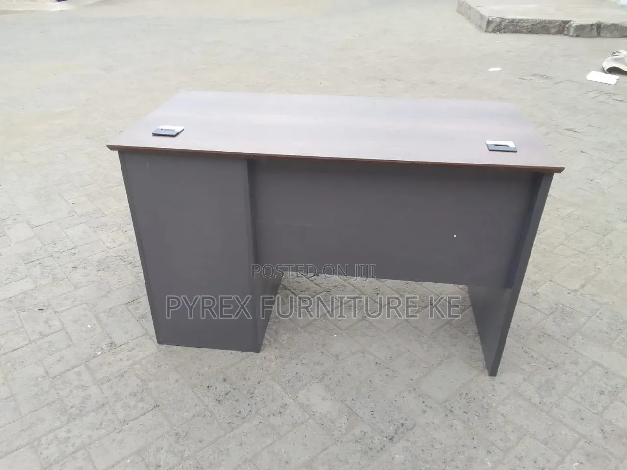 Brown Wooden Executive Desk With Cable Management Holes