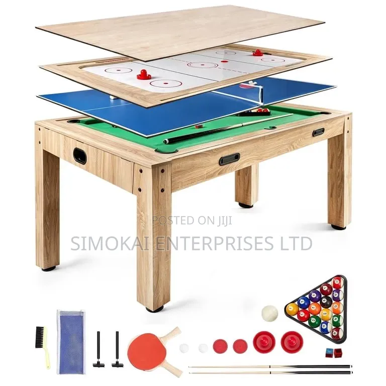 MultiGame Table 7ft, 4 in 1, Pool, Air Hockey, T.Tennis, Dining Table