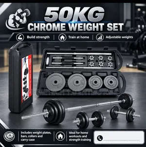 50kg Adjustable Cast Iron Chrome Dumbells