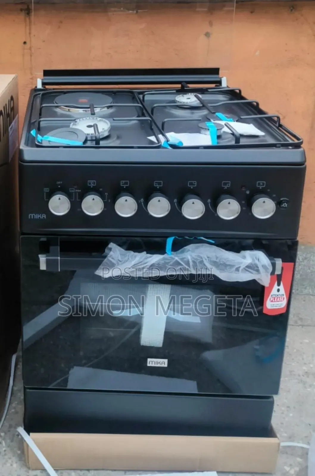 Black Mika 58 X 58 3 Gas + 1Electric Hotplate With Electric Oven