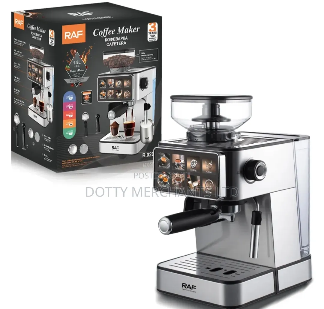 A Coffee Maker Machine With Grinder