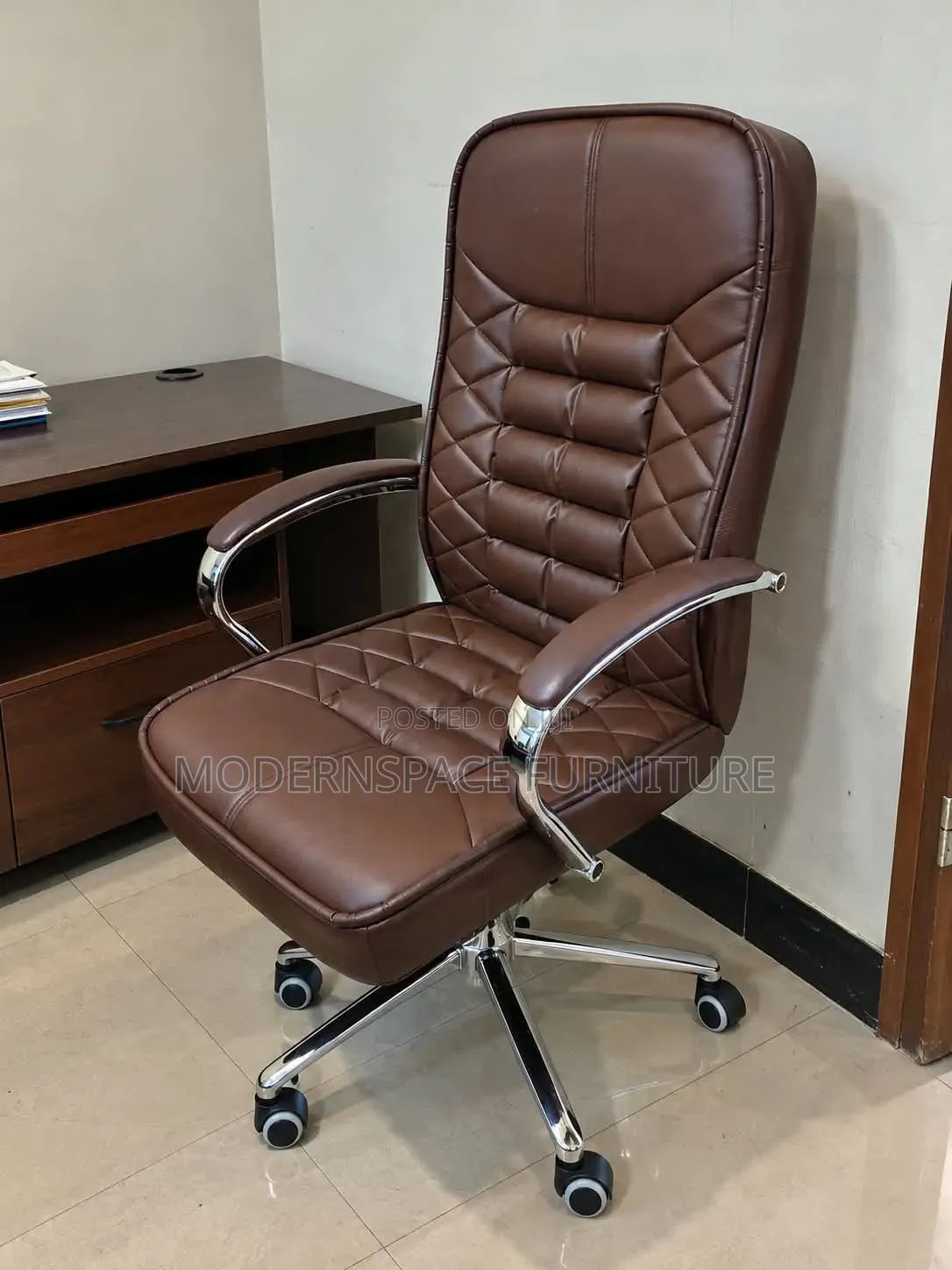 Office Chair;Luxury High Back Leather Office Chair