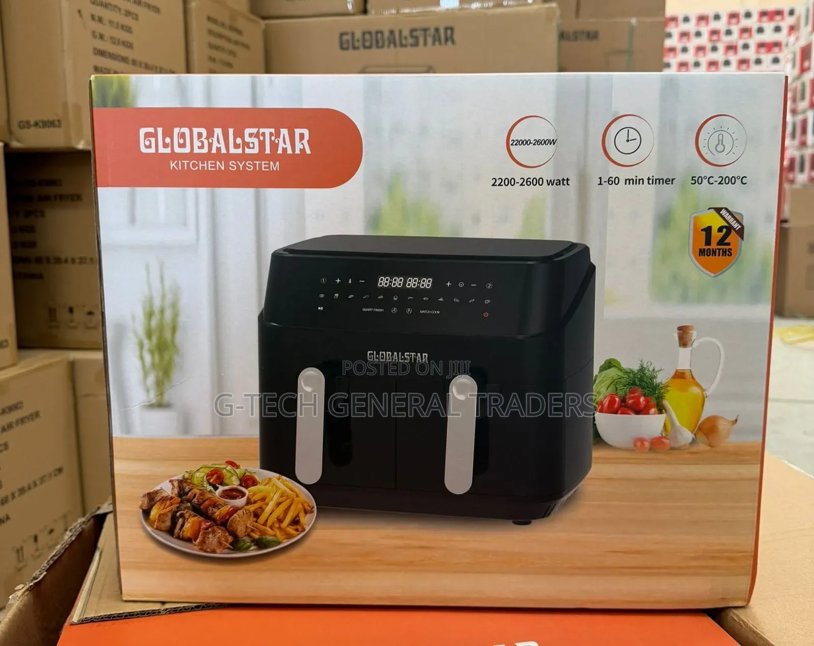 Globalstar 7L+7L Dual Basket Air Fryer (Model GS-K1445)