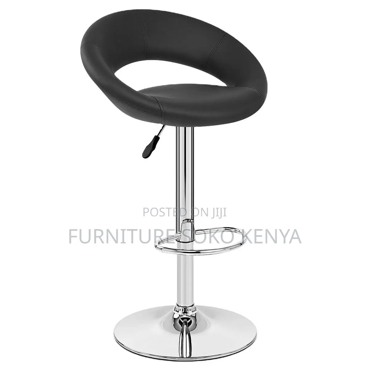 Reclining Bar Stool | Round Modern Leather Barstool