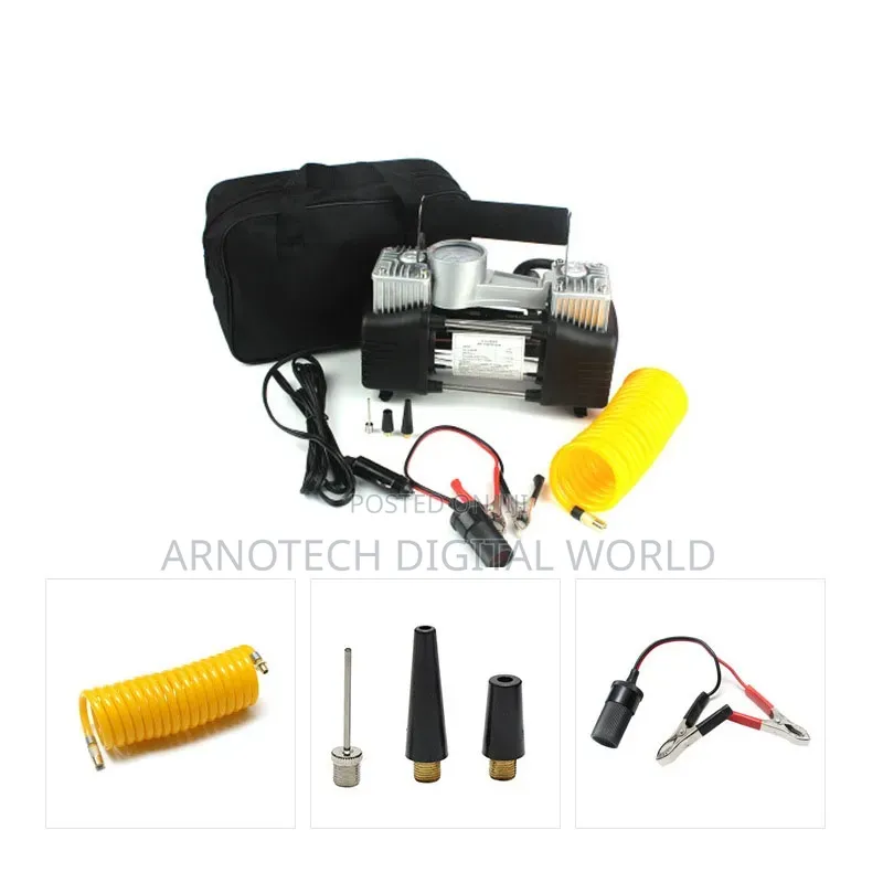 Heavy Duty Double Cylinder Air Compressor (DC 12V, 150 PSI, 965 kPa)
