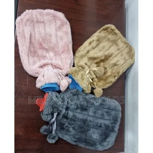 Fluffy Fabric Covered 2 Litre Hot Water Bottle Bag