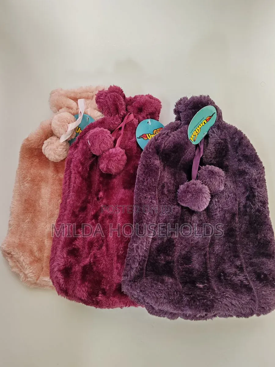 Fluffy Fabric Covered 2 Litre Hot Water Bottle Bag