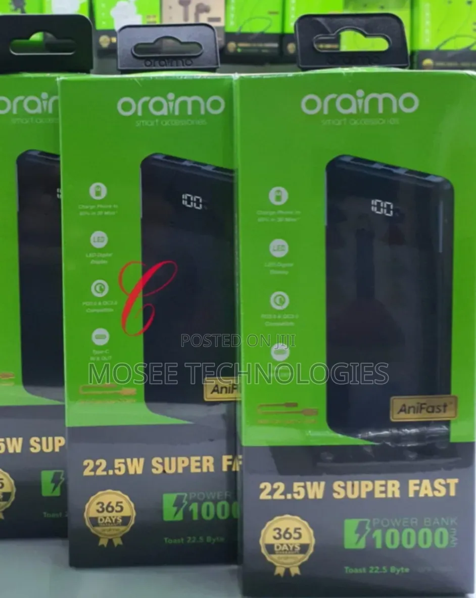 Oraimo 10,000mAh 22.5W Super Fast Charging Power Bank