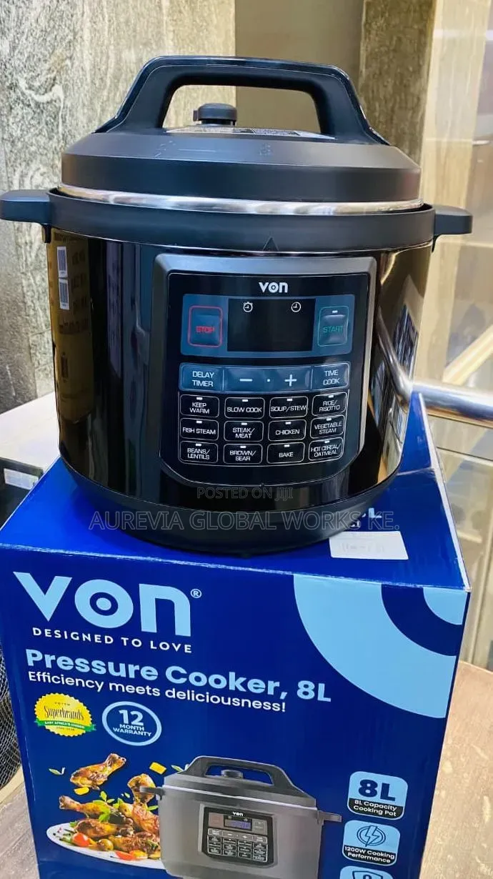 Von 8L Stainless Steel Electric Pressure Cooker – VPC-813XMK