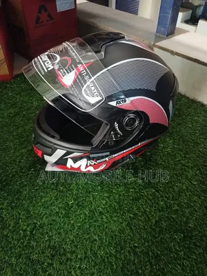 Aaron Sports Flip-Up Motorbike Helmet – Blue & Black Graphic