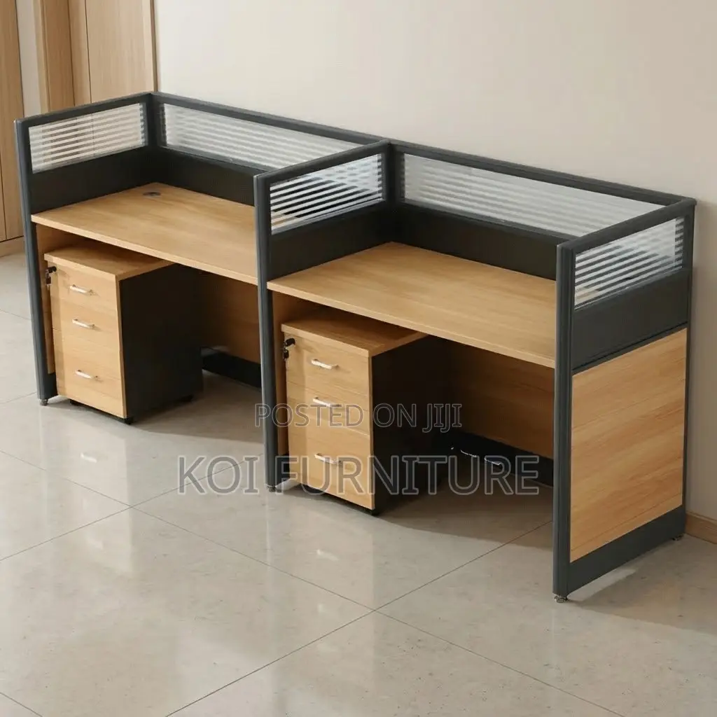 Brown 2_User Workstation | Straight Modern Table Station